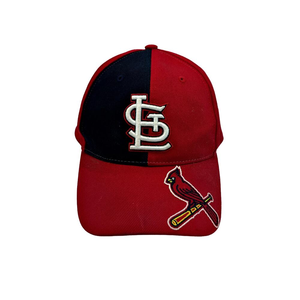 St. Louis Cardinals Hat OSFA Adjustable Baseball Cap Black Red Twins Color Block